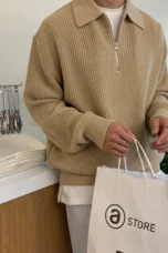 Maurille | Full Rib Half Zip Sweater