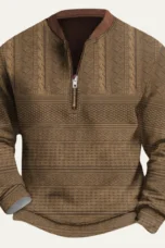 Martial | Elbow Patch Patterned Half Zip