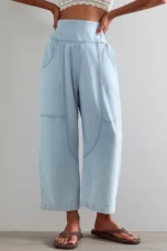 Palmyre | Curved Seam Cotton Linen Pants