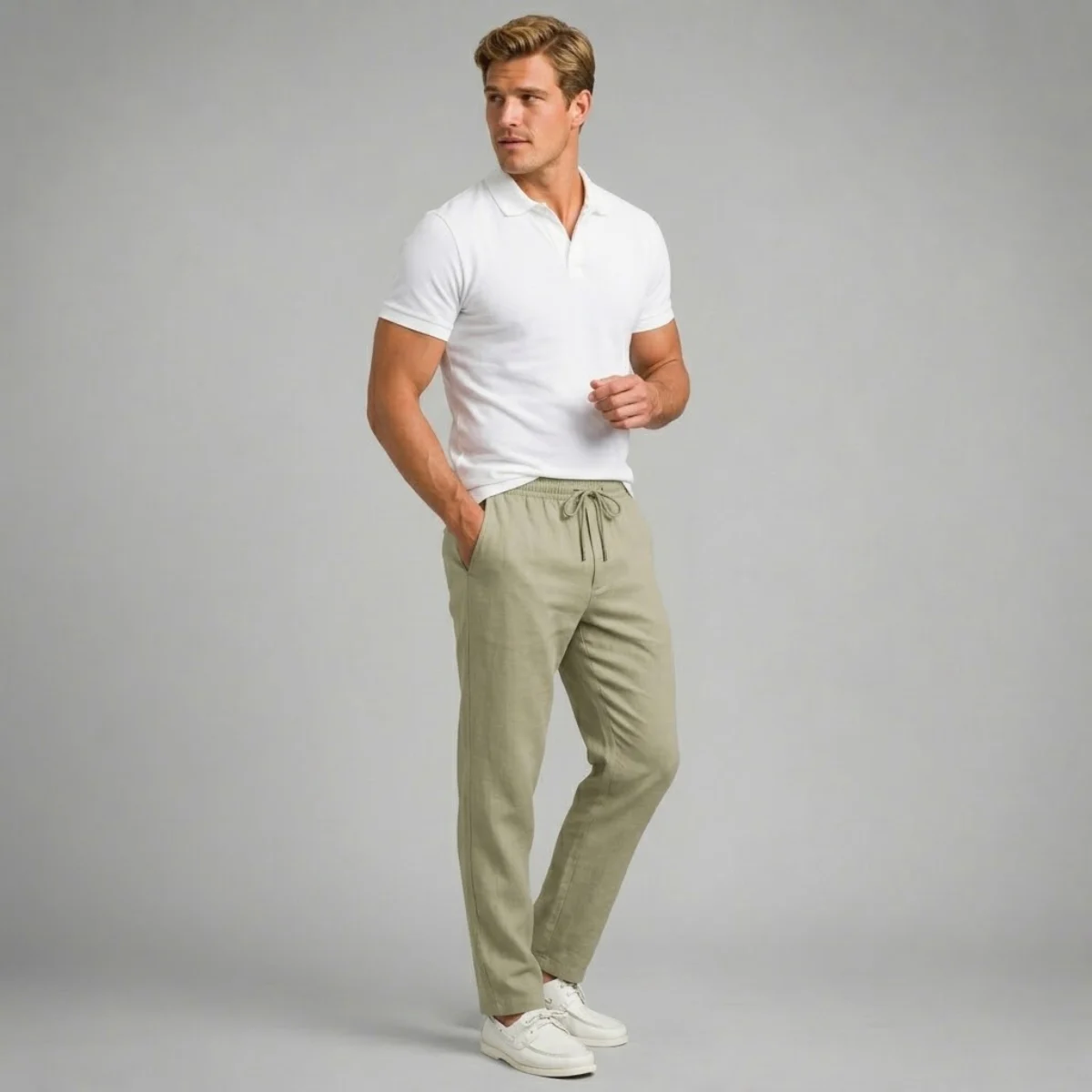 Gilberte | Cotton-Hemp Straight Trousers