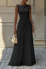 Brigitte | Pleated Gauze Maxi Dress