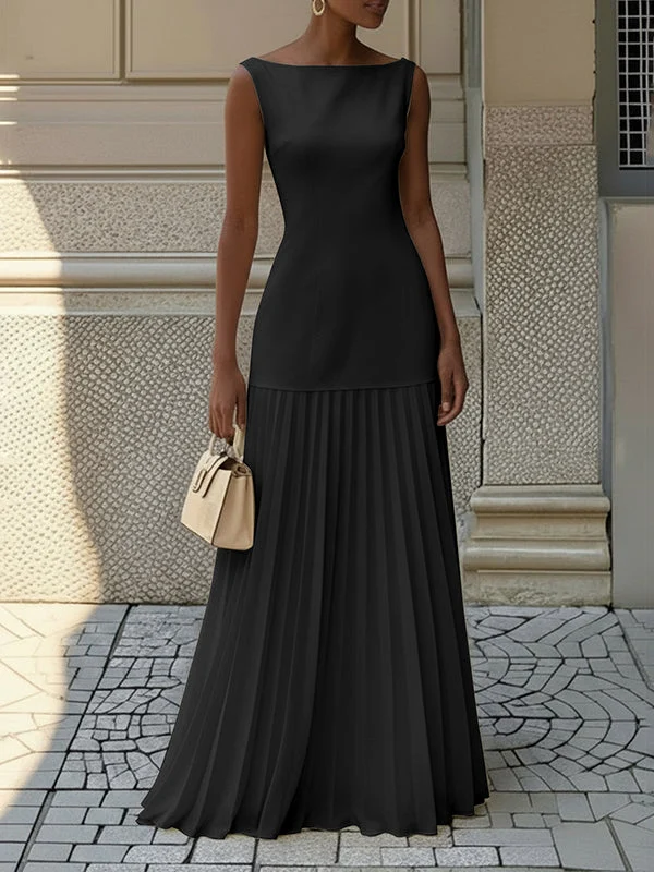 Brigitte | Pleated Gauze Maxi Dress
