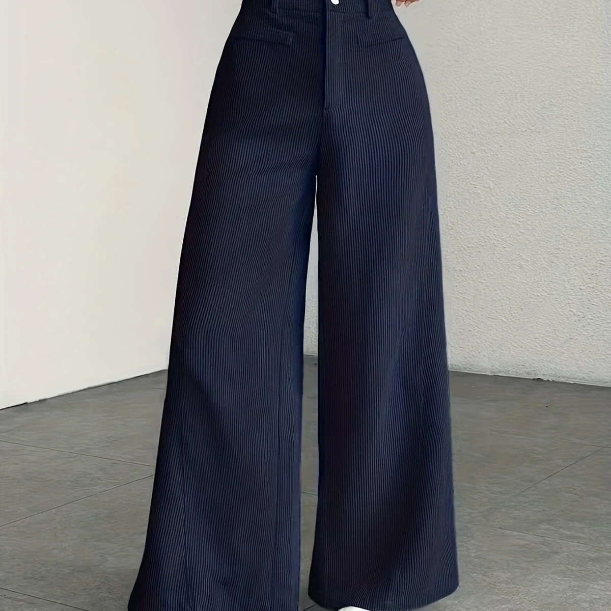 Guylaine | High Waist Corduroy Wide Leg Pants