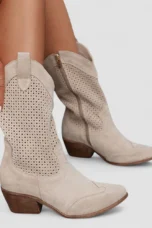 Rachel | Suede Western Boots, Gel Sole