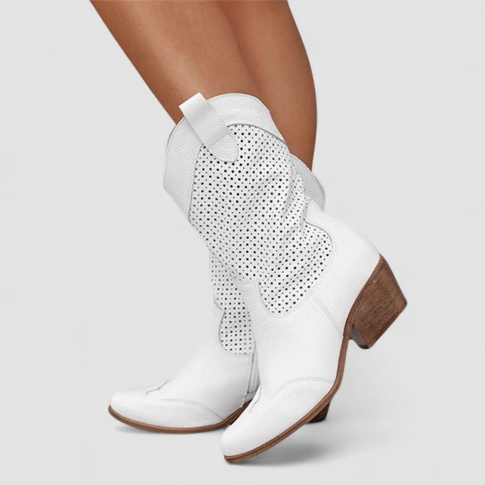 Rachel | Suede Western Boots, Gel Sole