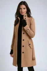 Odalie | Double-Breasted Funnel Coat