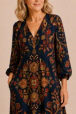 Clémentine | 55% Linen Long Sleeve Dress