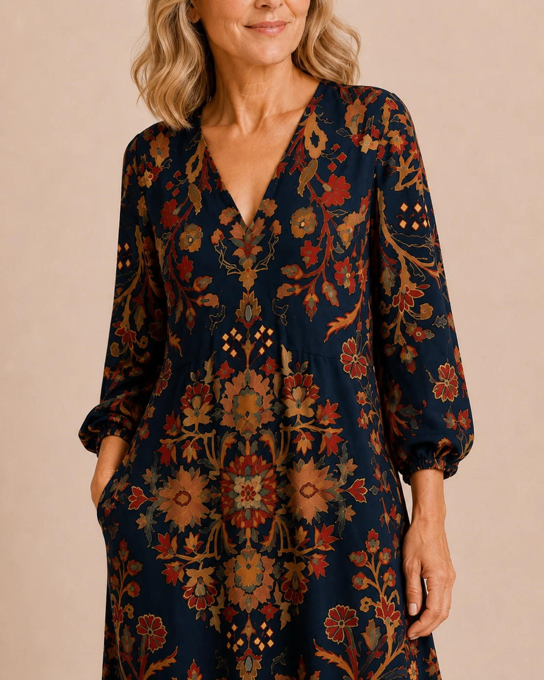 Clémentine | 55% Linen Long Sleeve Dress