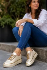Yvette | Platform Sole Lace-Up Sneakers