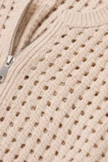 Ninon | Open Knit Zip Cardigan