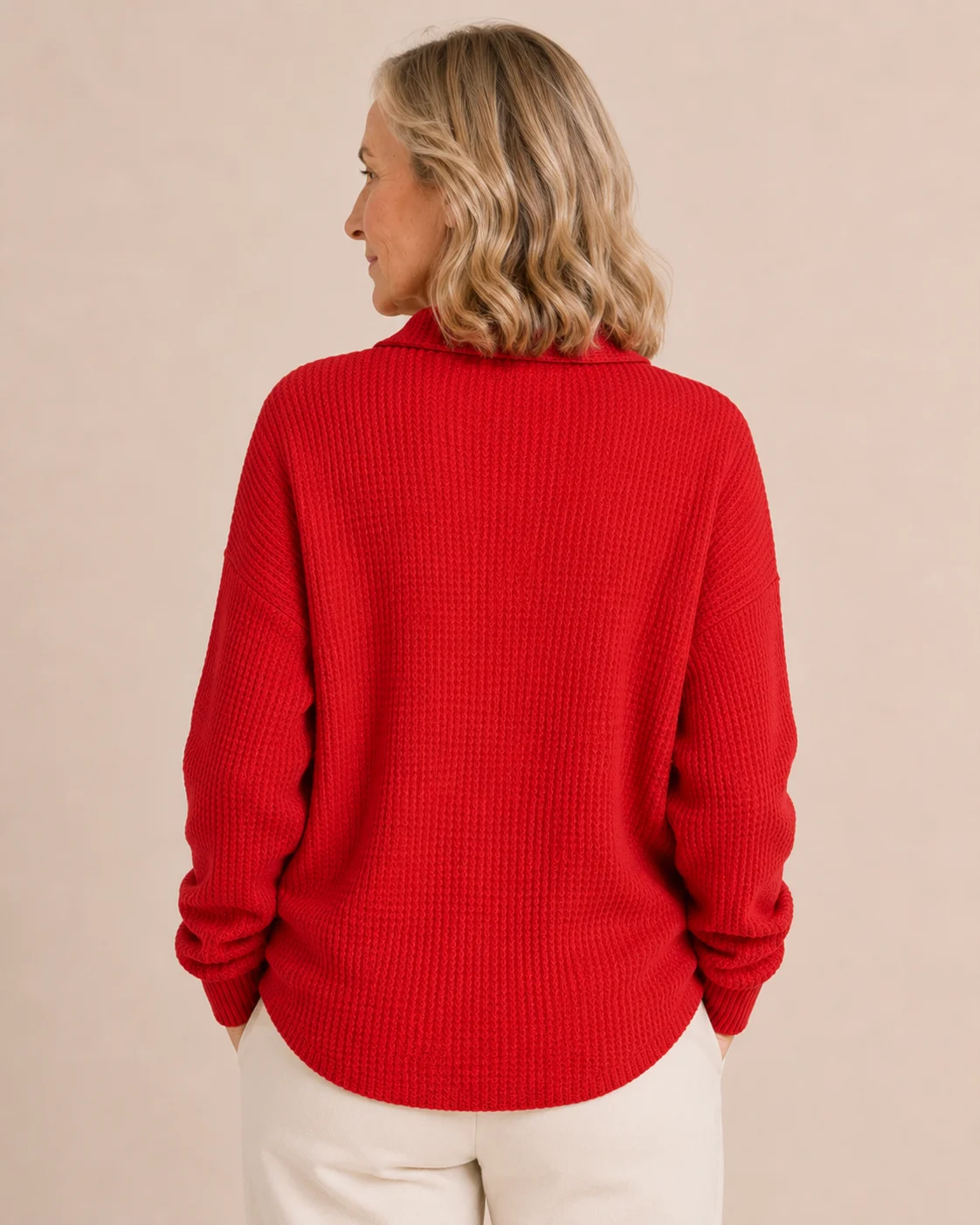 Lauraine | Textured Knit Polo Sweater