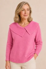 Urbaine | Ribbed Funnel Collar Sweater