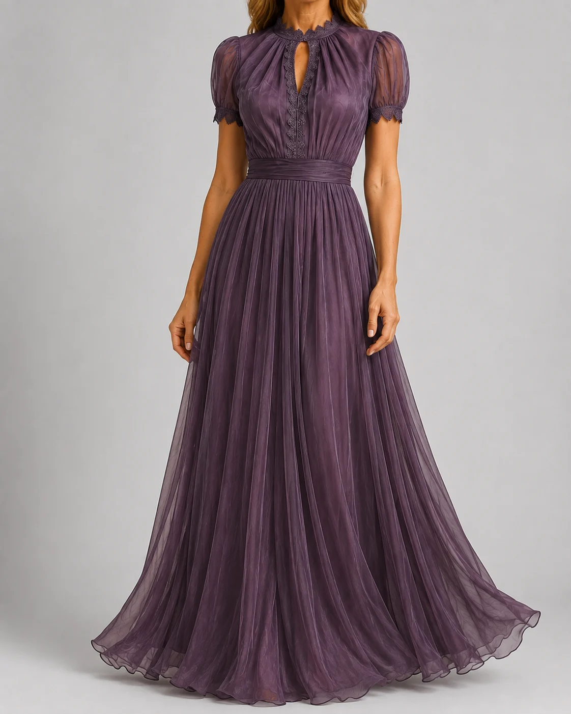 Anicette | Lace Bodice Chiffon Maxi