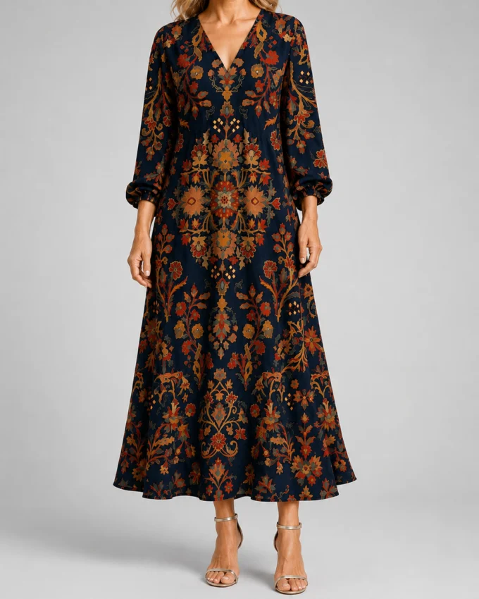 Clémentine | 55% Linen Long Sleeve Dress