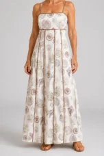 Opal | Seashell Print Flared Maxi Dress