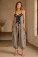Régina | Embroidered Bodice Jumpsuit