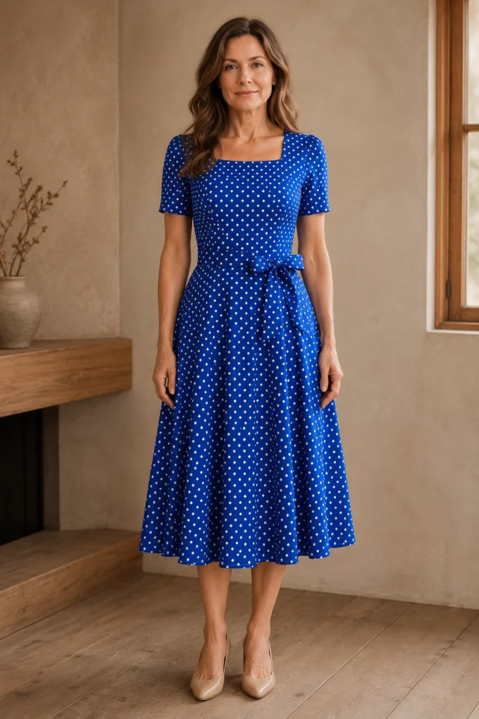 Malvina | Polka Dot Bow Front Dress