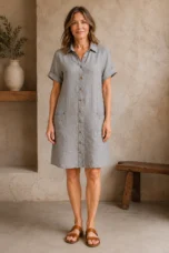 Patricia | Washed Linen Shirt Dress