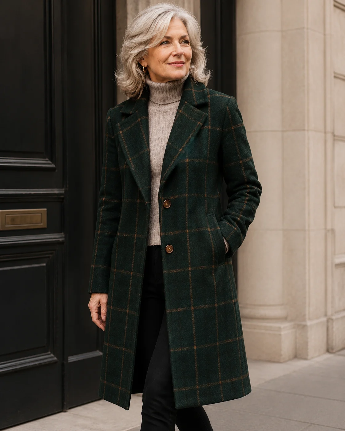Therese-Anne | Heavy Plaid Trench Coat