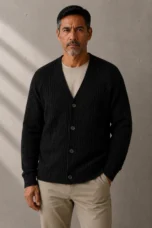 Guillaume | Diamond Cable V Neck Cardigan
