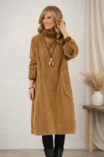 Emilie | Relaxed Turtleneck Midi Dress