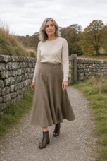 Eulalie | High Waist Merino Wool Skirt