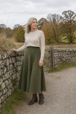 Eulalie | High Waist Merino Wool Skirt