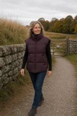 Diane | Down Puffer Vest, Stand Collar