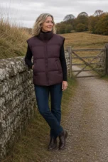 Diane | Down Puffer Vest, Stand Collar