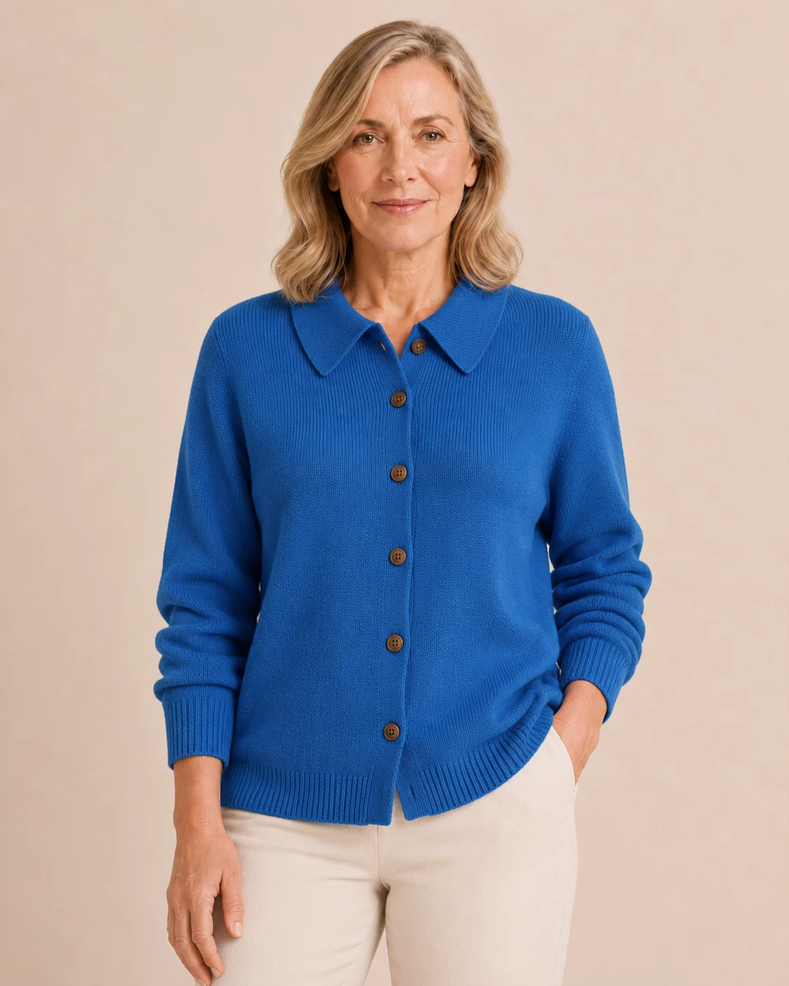 Noemi | Collared Button-Front Cardigan