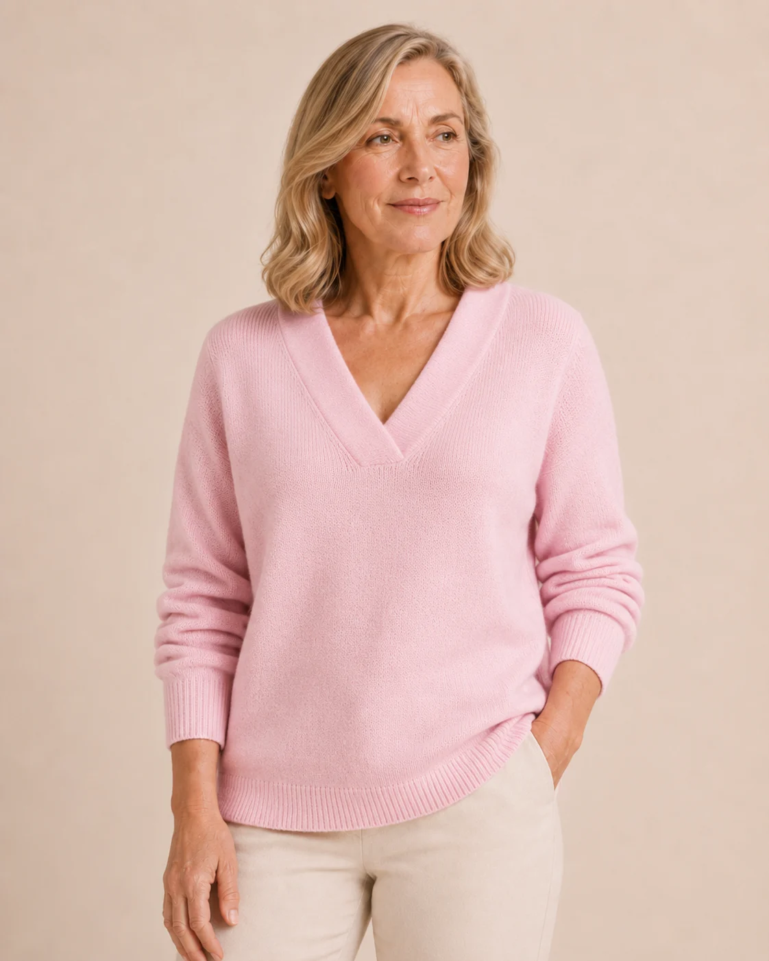 Louisa | Deep V-Neck Wool Sweater