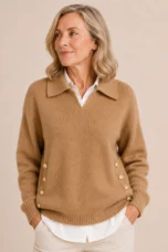 Doriane | Side Button Collar Sweater