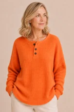 Toinette | Waffle Knit Henley Top