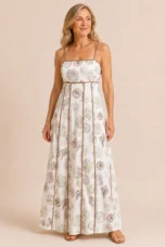 Opal | Seashell Print Flared Maxi Dress