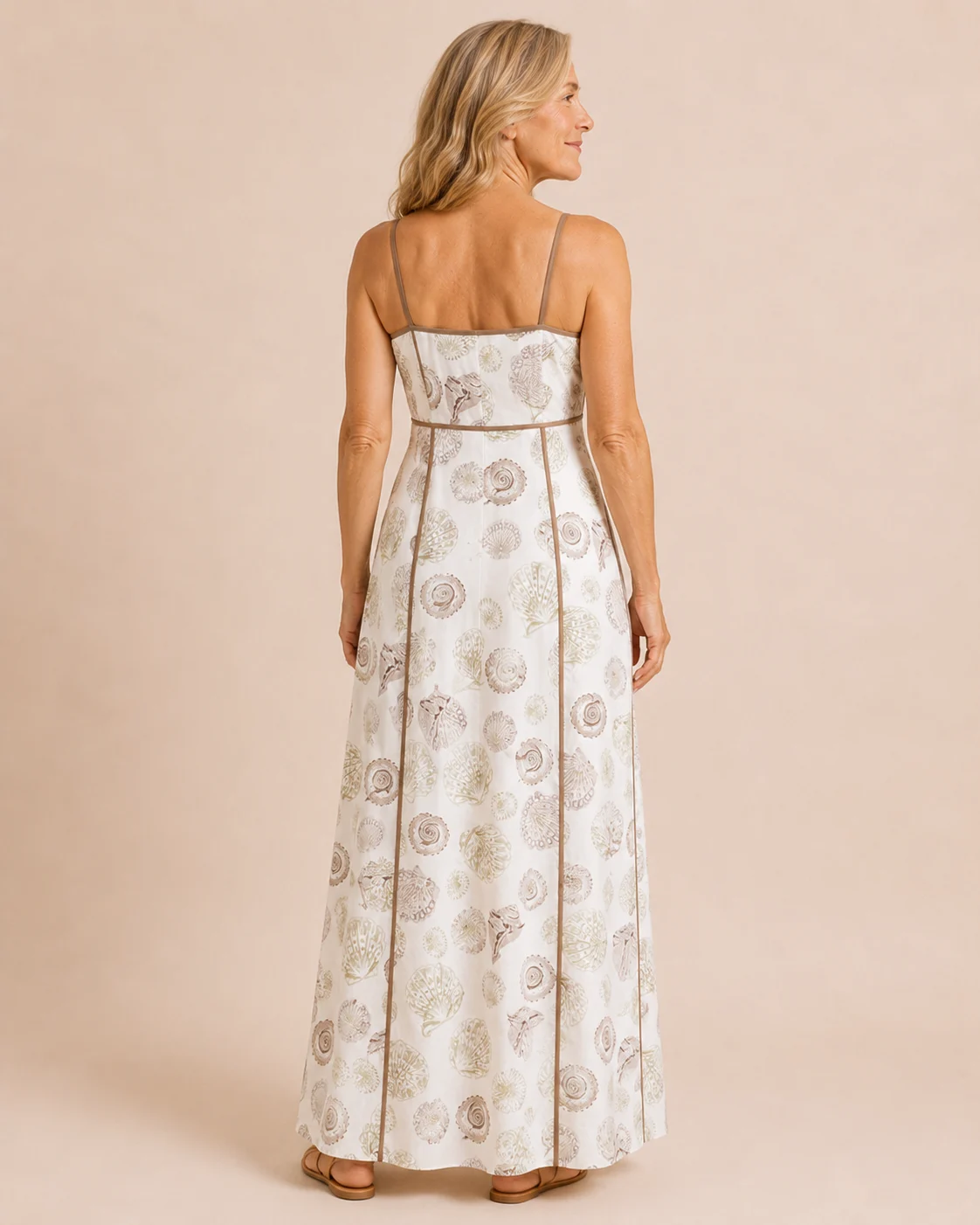 Opal | Seashell Print Flared Maxi Dress
