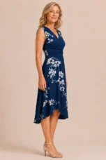 Emma | Ruched Jersey Sleeveless Midi Dress