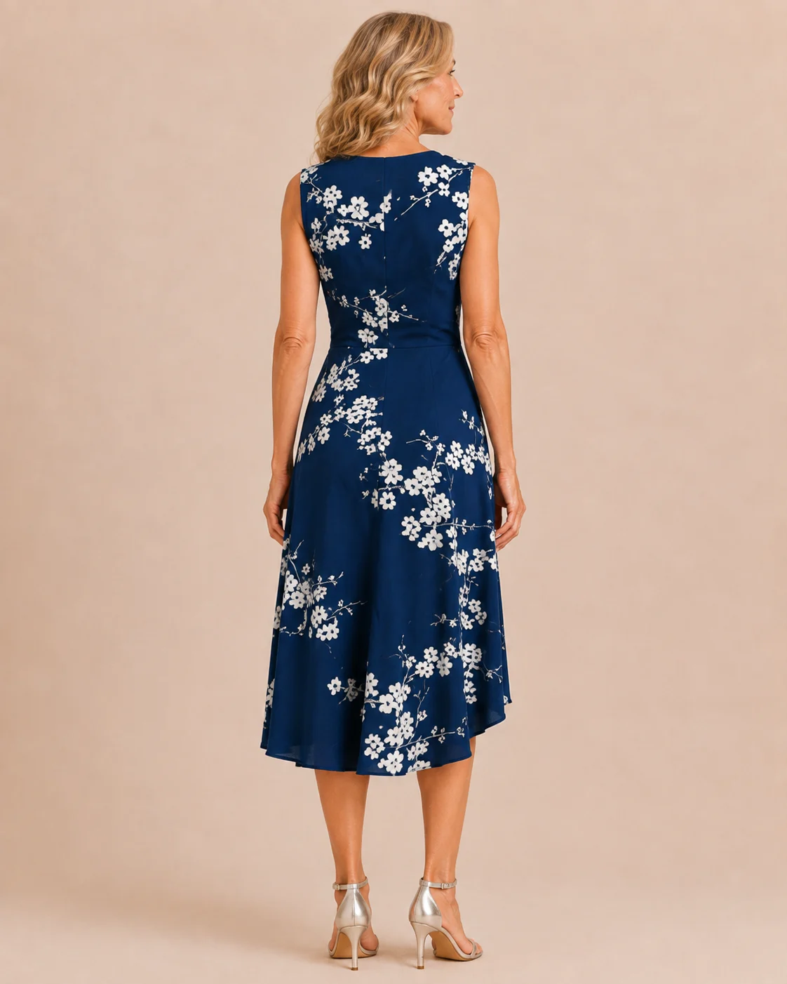 Emma | Ruched Jersey Sleeveless Midi Dress
