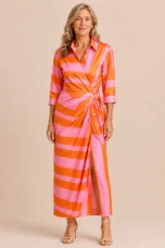 Mariette | Leaf Print Wrap Maxi Dress