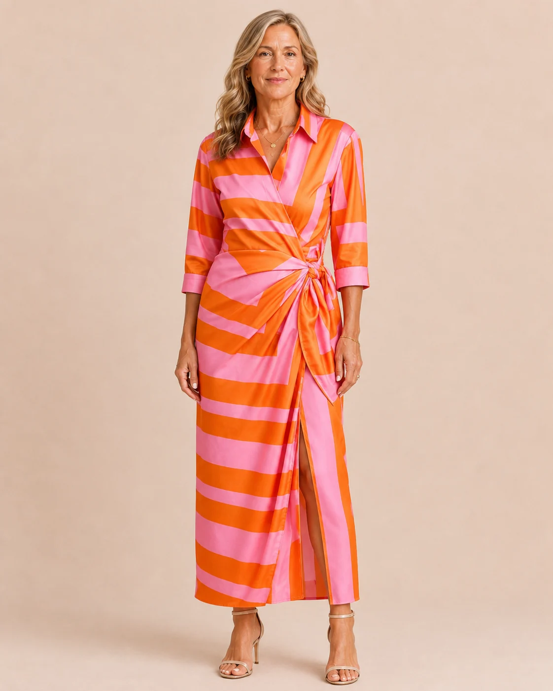 Mariette | Leaf Print Wrap Maxi Dress