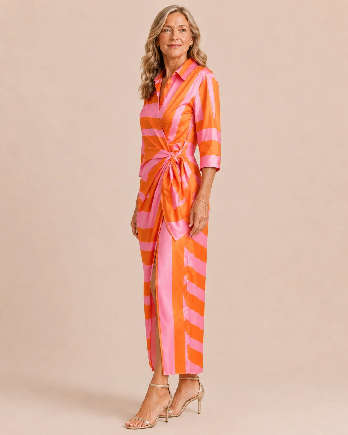 Mariette | Leaf Print Wrap Maxi Dress