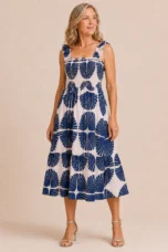 Madeline | Tiered Abstract Print Dress