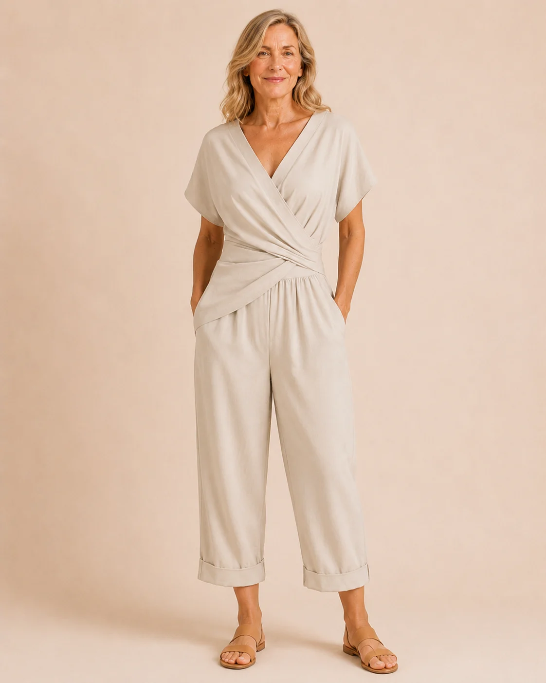 Corinna | Draped Waist V-Neck Dress