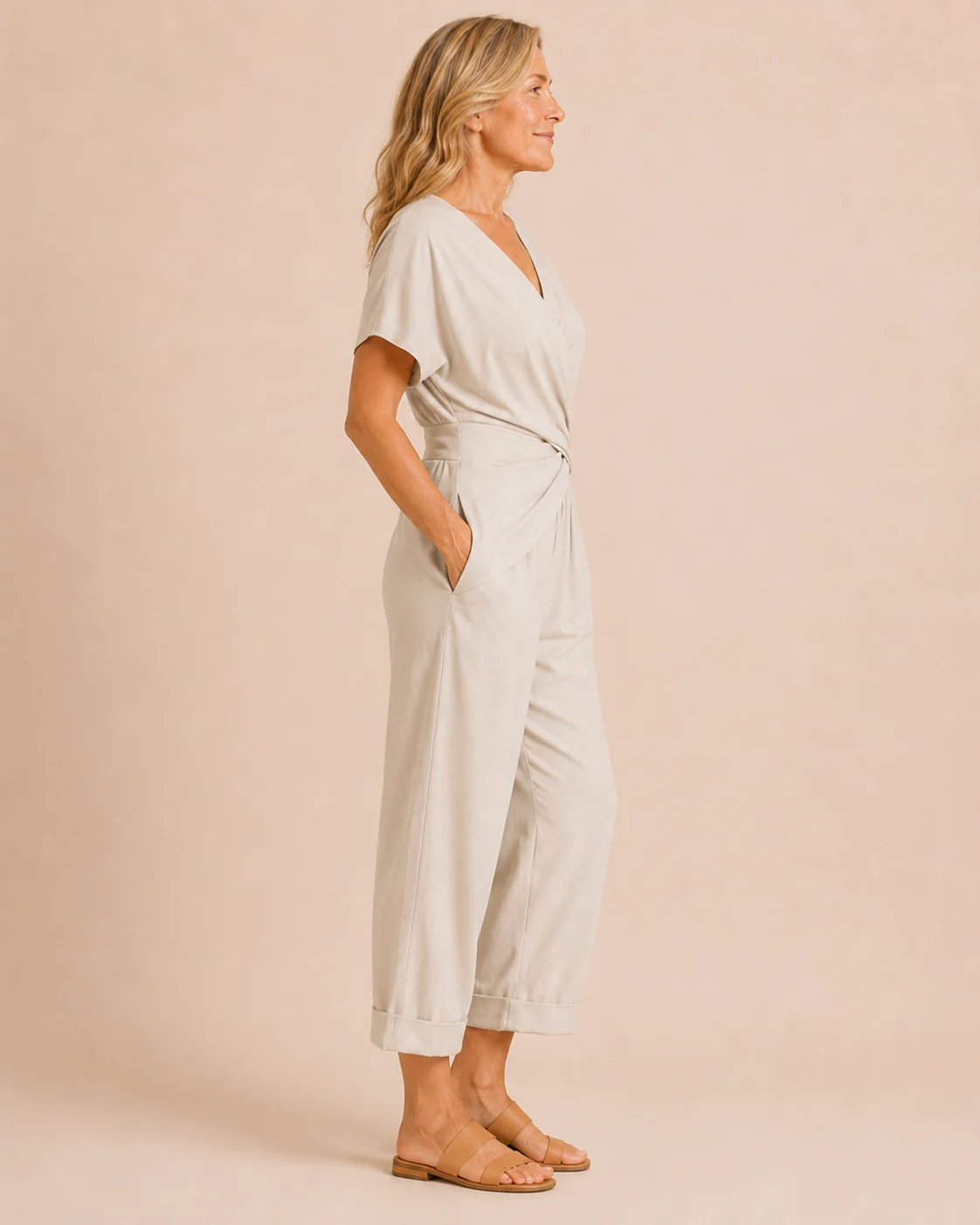 Corinna | Draped Waist V-Neck Dress
