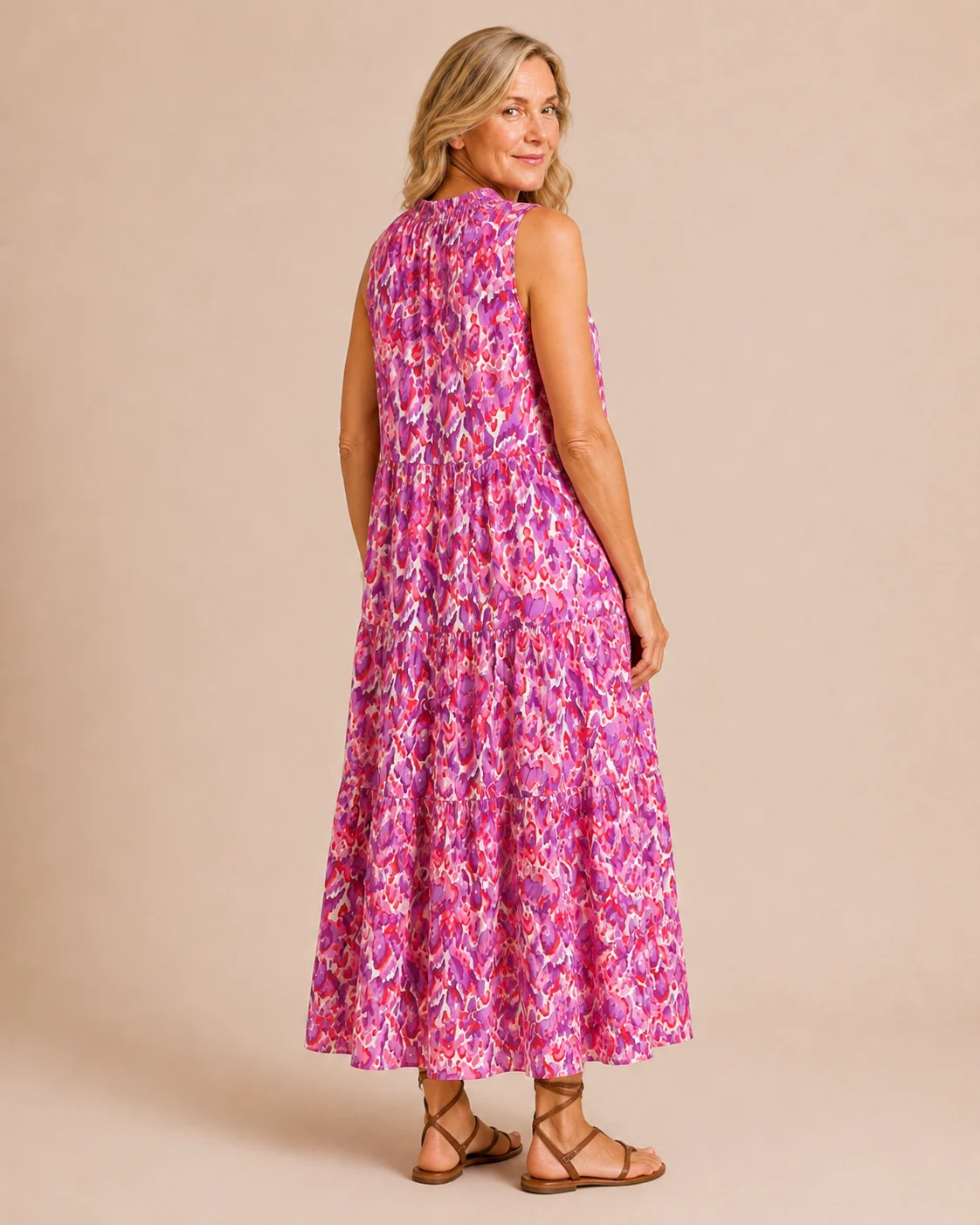 Wanda | Tassel Tie Tiered Sleeveless Dress
