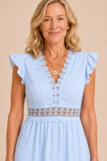 Arlette | Lace Bodice Flutter Sleeve Dress