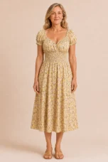 Sophronie | Pleated Frayed Hem Midi Dress