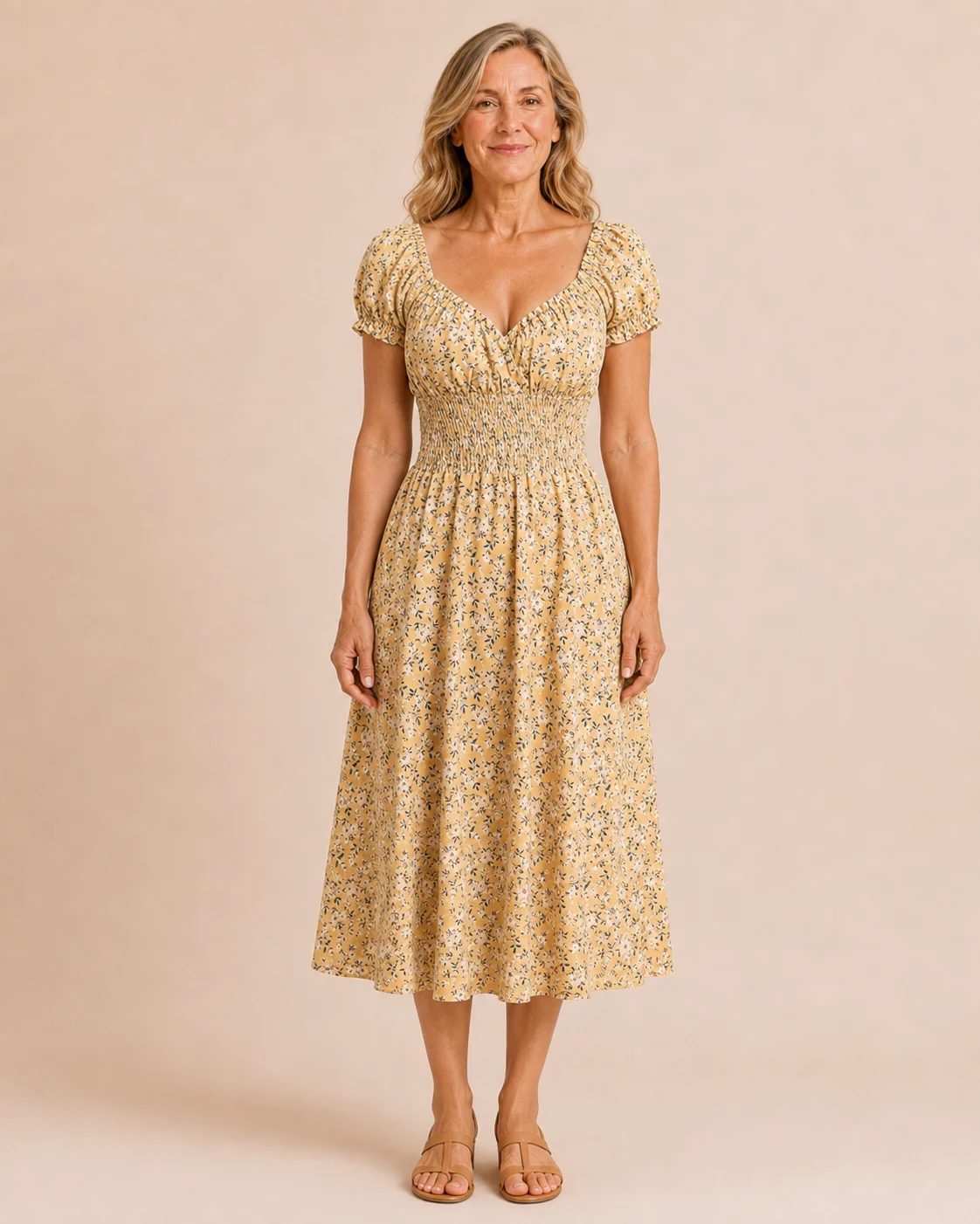 Sophronie | Pleated Frayed Hem Midi Dress