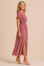 Ozéline | Flutter Sleeve Split Maxi Dress