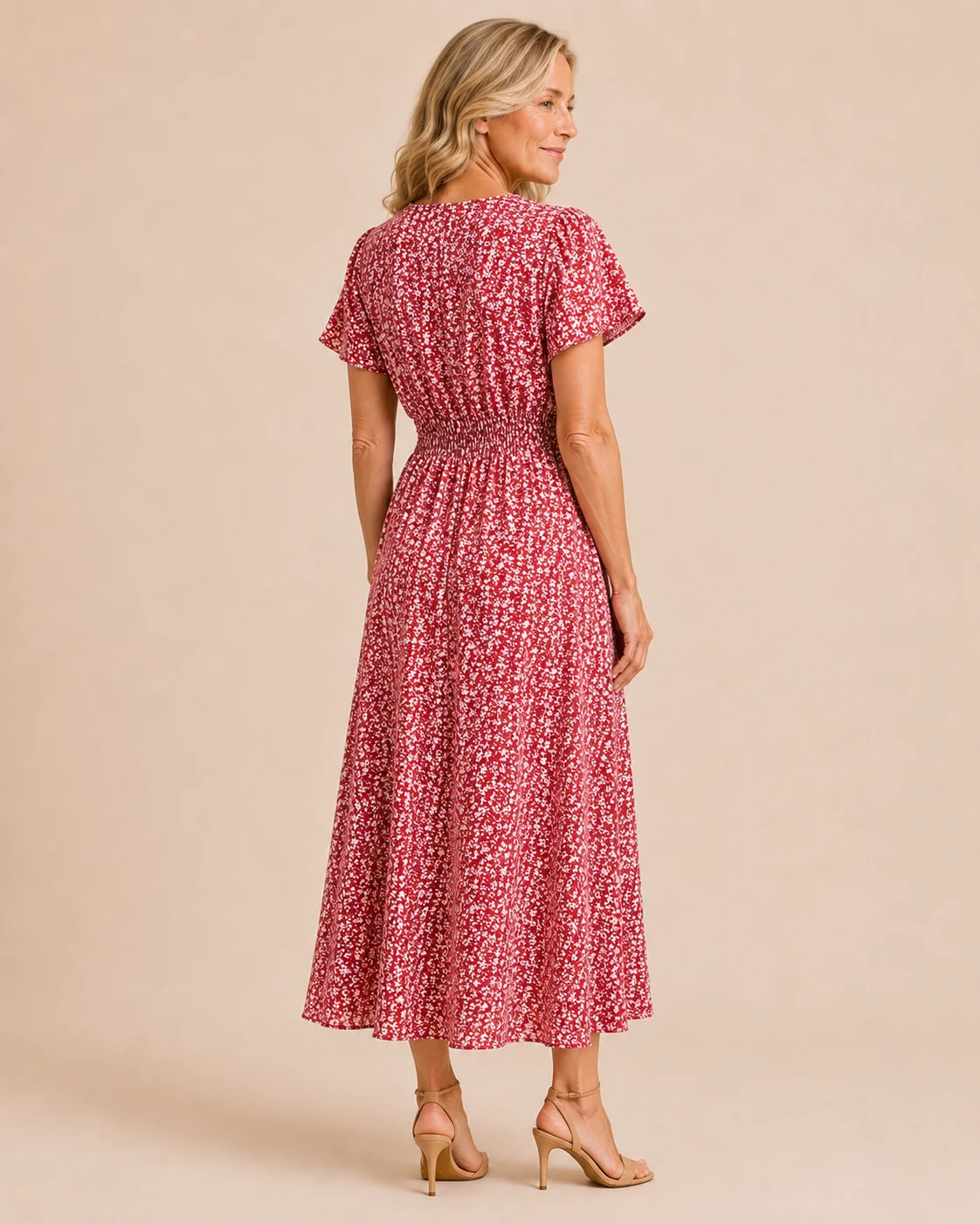 Ozéline | Flutter Sleeve Split Maxi Dress