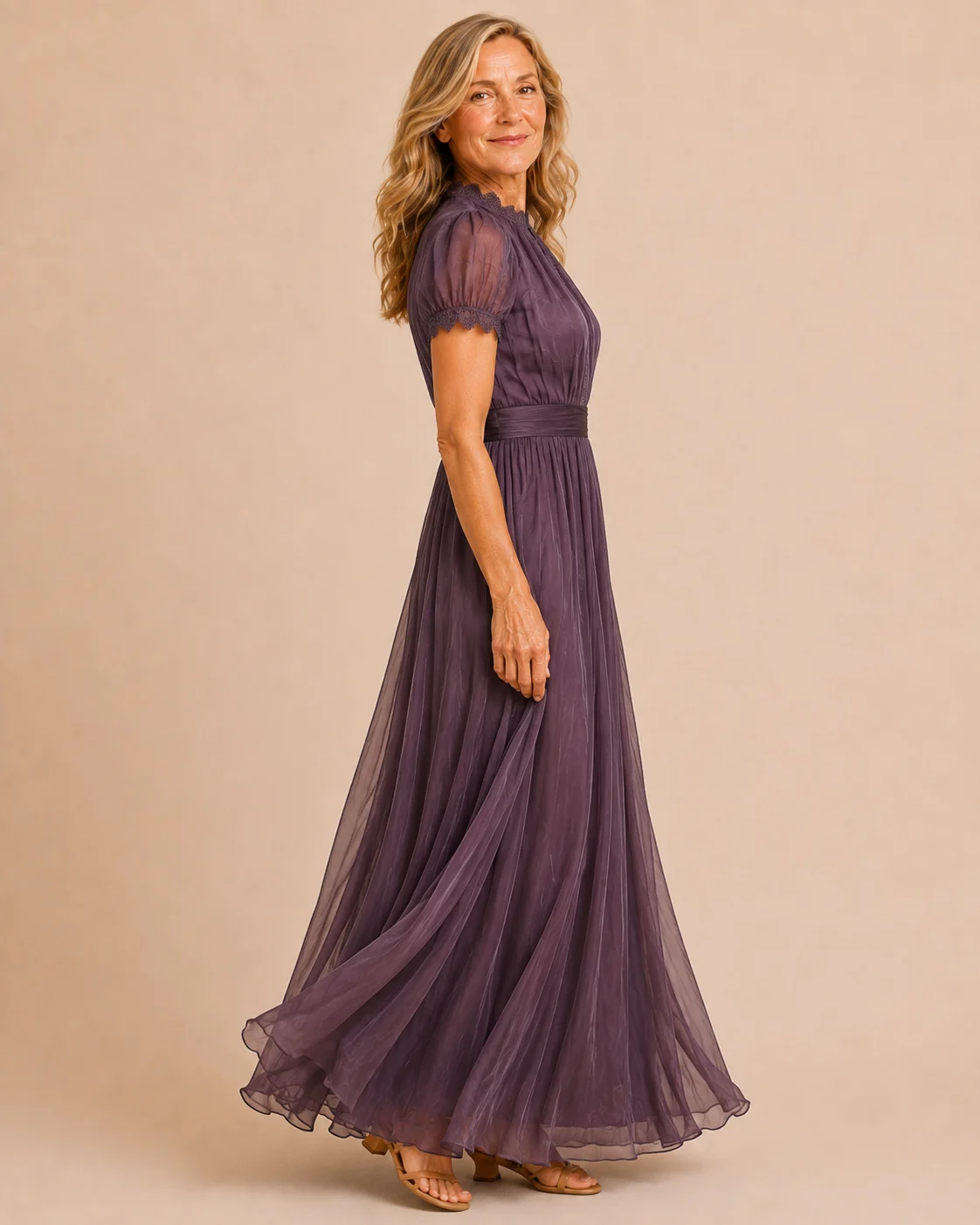 Anicette | Lace Bodice Chiffon Maxi